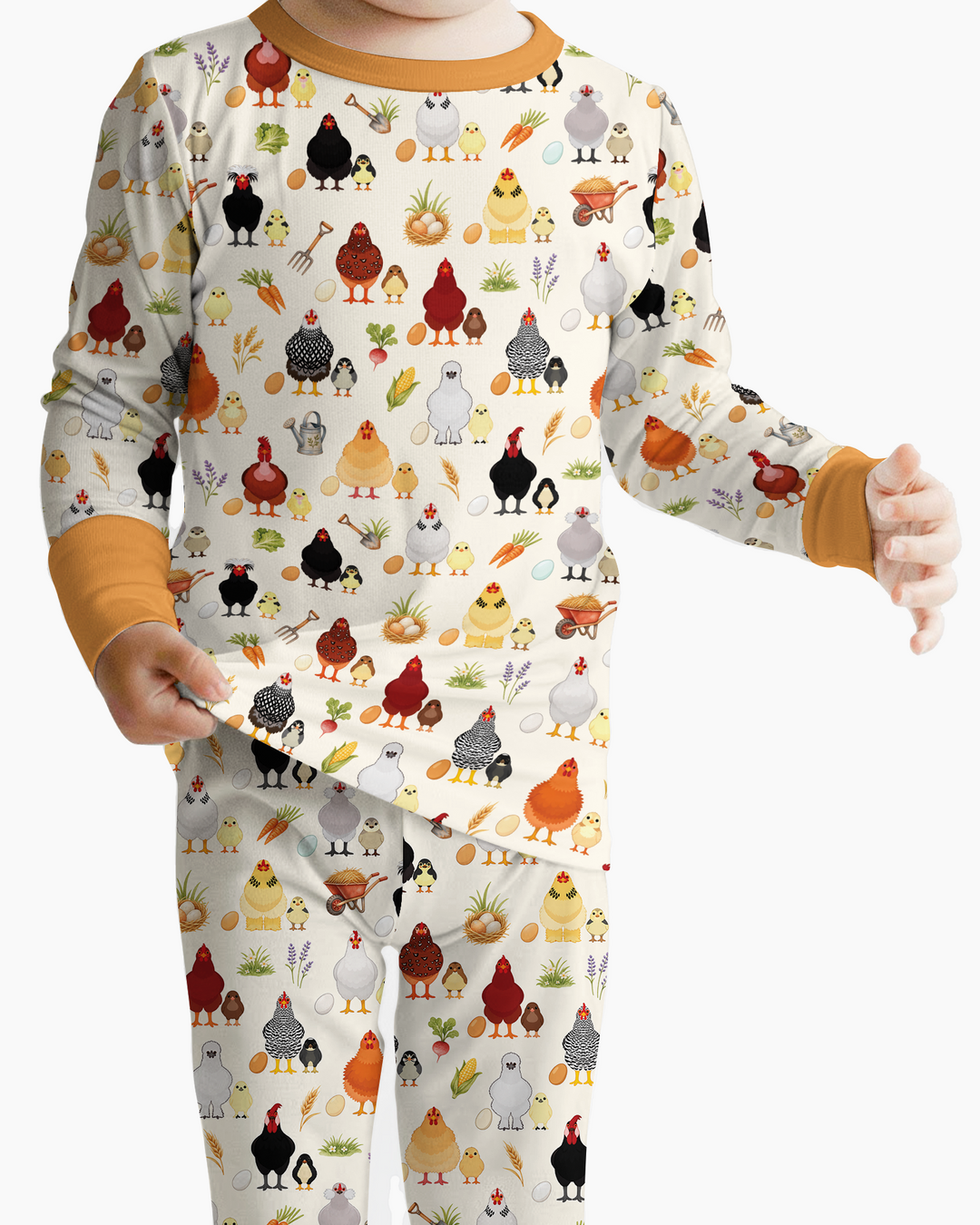 Chicks & Eggs Bamboo Two Piece Long Sleeve Pajama Set