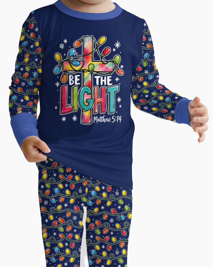 Christian Cross Be The Light Bamboo Two Piece Long Sleeve Pajama Set