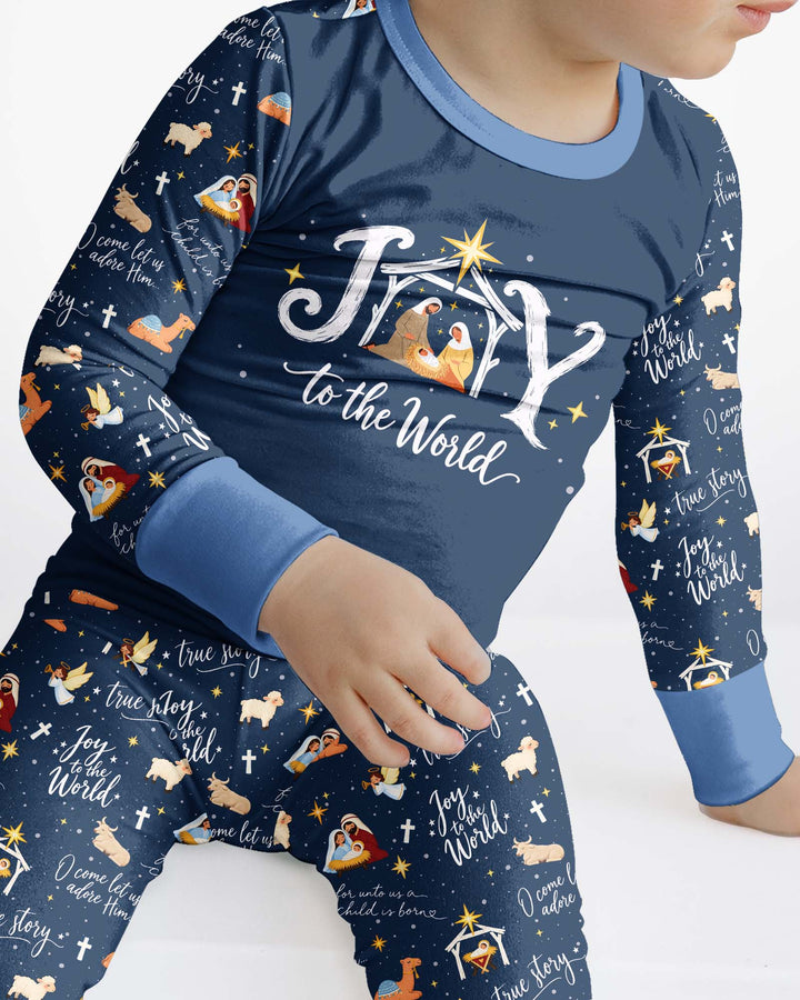 Joy To The World Bamboo Two Piece Long Sleeve Pajama Set