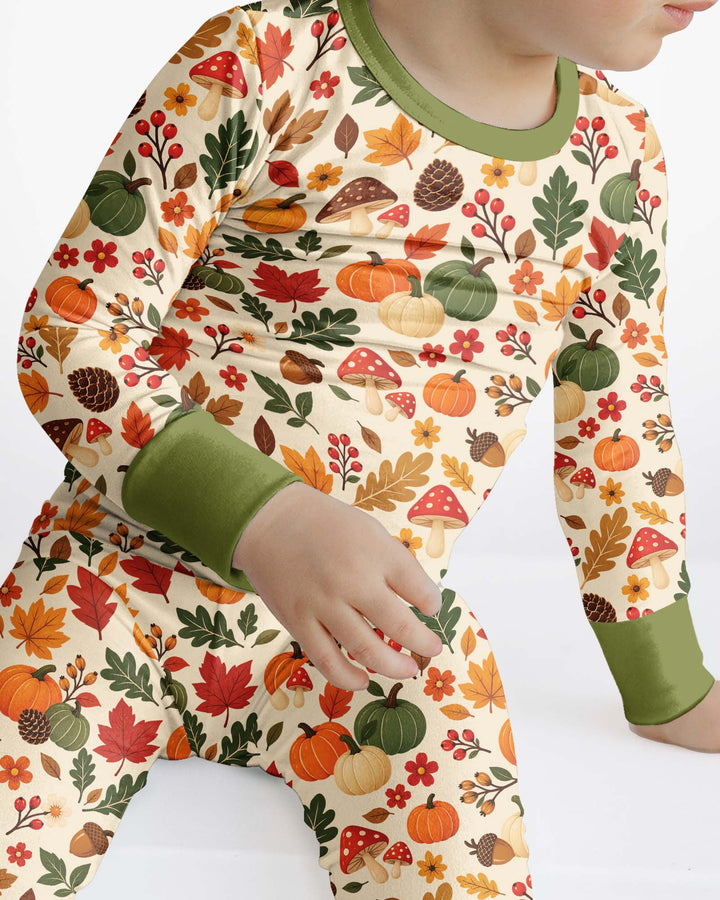 Cozy Forest Fall Bamboo Two Piece Long Sleeve Pajama Set