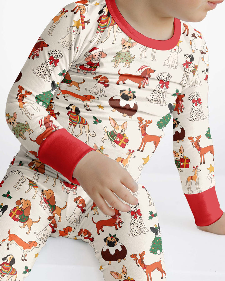 Santa Paws Parade Bamboo Two Piece Long Sleeve Pajama Set