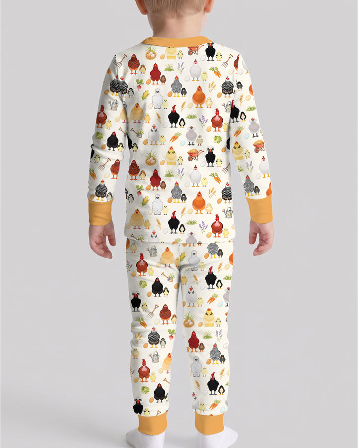 Chicks & Eggs Bamboo Two Piece Long Sleeve Pajama Set