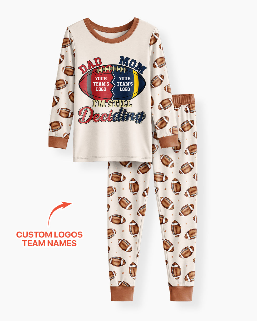 I'm Still Deciding House Divided - Upload Two Team Logo Bamboo Two Piece Long Sleeve Pajama Set