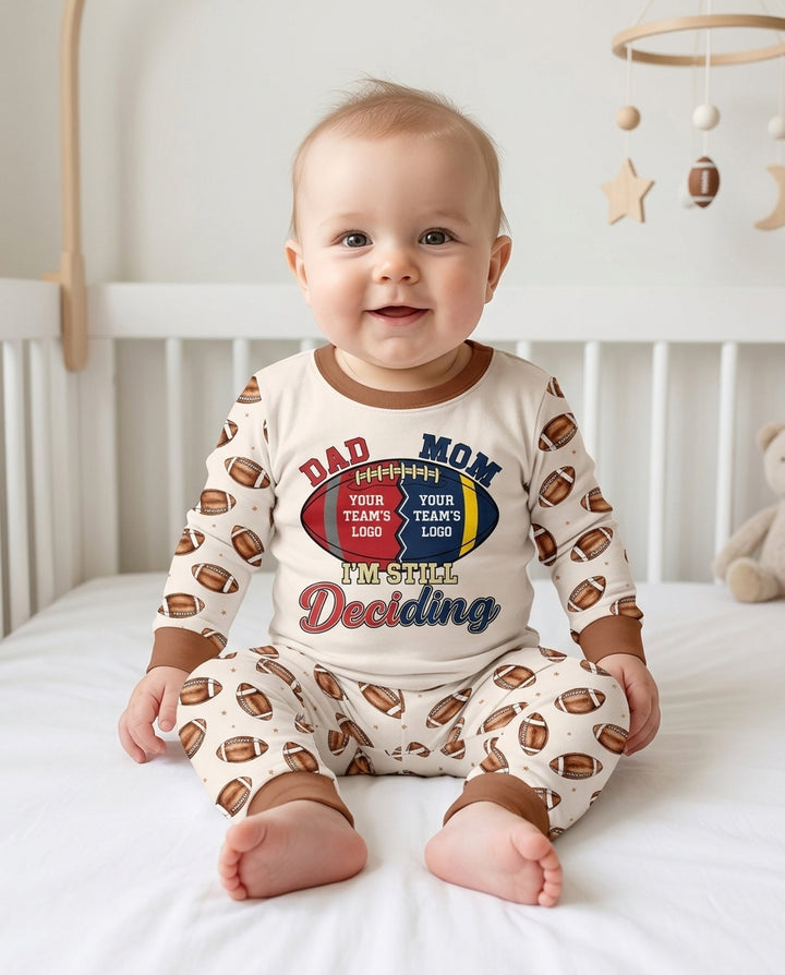 I'm Still Deciding House Divided - Upload Two Team Logo Bamboo Two Piece Long Sleeve Pajama Set