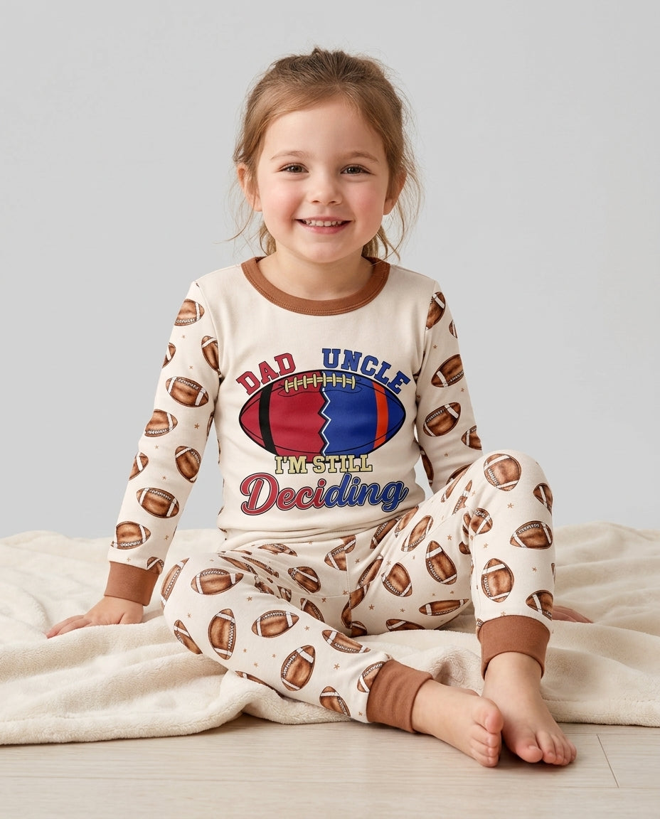 I'm Still Deciding House Divided - Upload Two Team Logo Bamboo Two Piece Long Sleeve Pajama Set