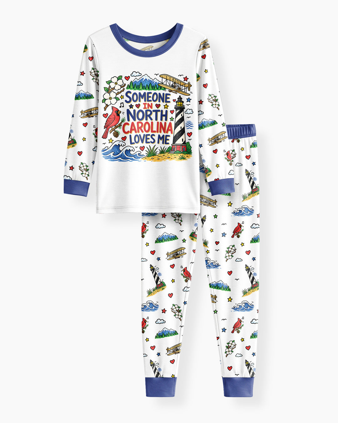 Someone in North Carolina Loves Me Bamboo Two Piece Long Sleeve Pajama Set