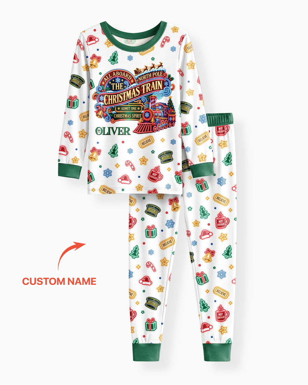 Christmas Spirit Express Bamboo Two Piece Long Sleeve Pajama Set