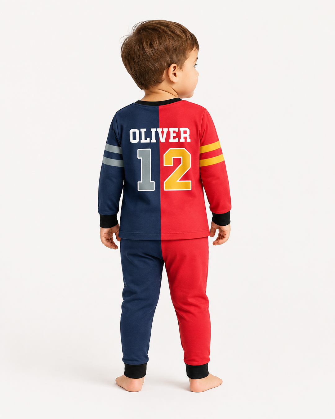 Football Rivalry Family Personalized Bamboo Two Piece Long Sleeve Pajama Set