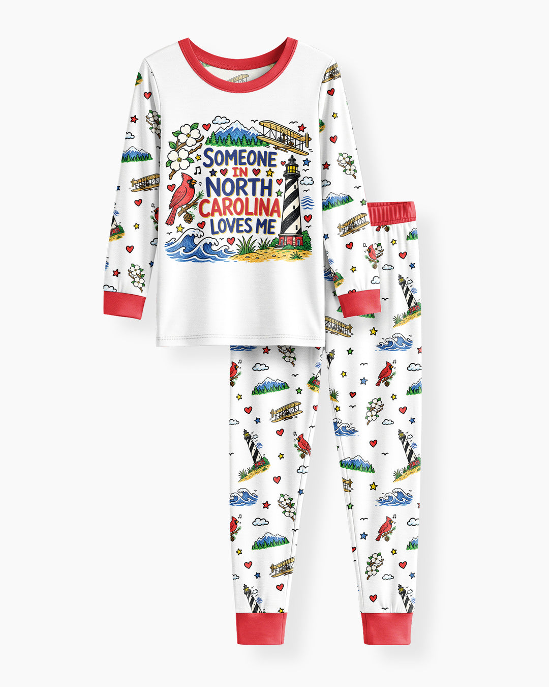 Someone in North Carolina Loves Me Bamboo Two Piece Long Sleeve Pajama Set