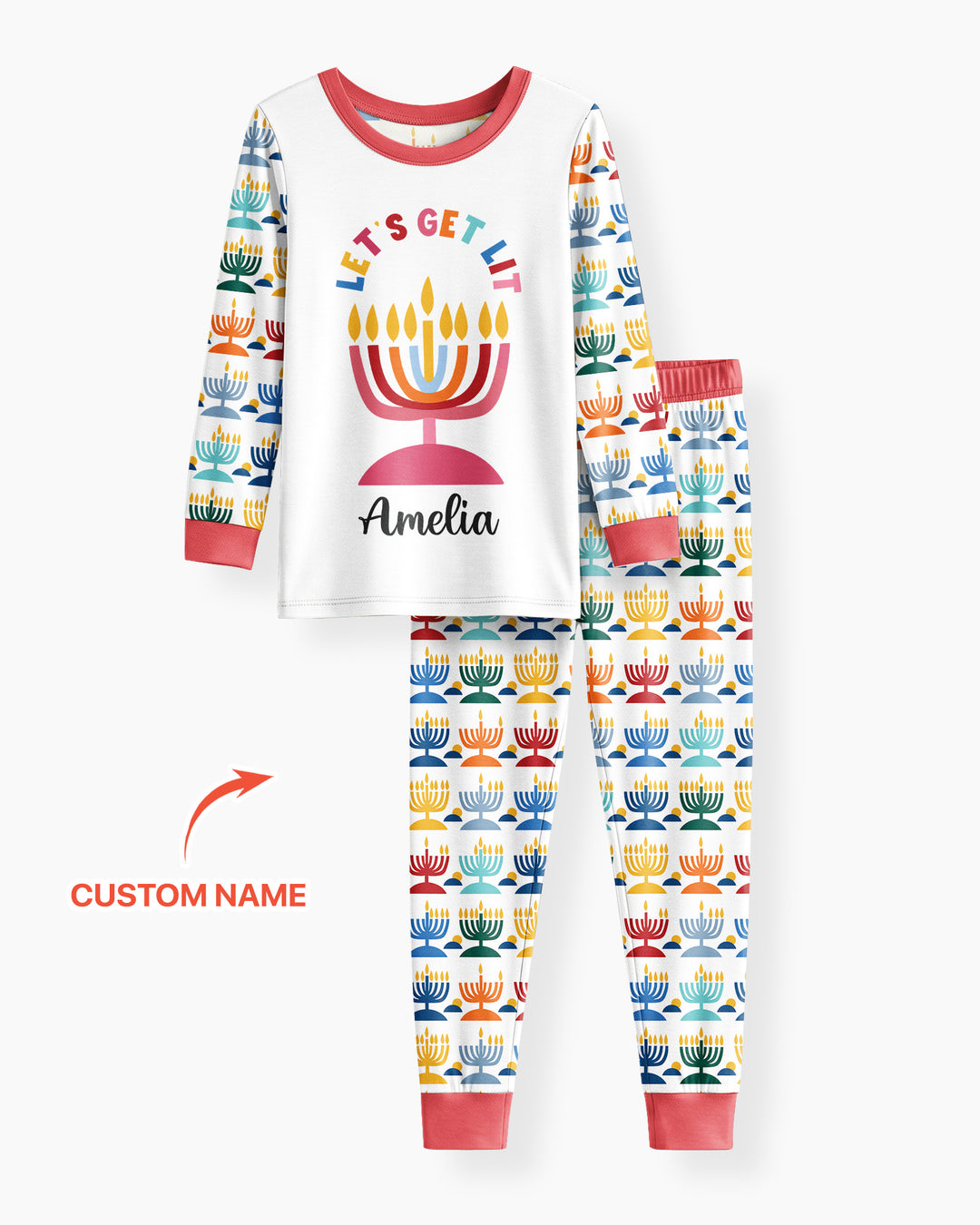 Let's Get Lit Hanukkah Bamboo Two Piece Long Sleeve Pajama Set