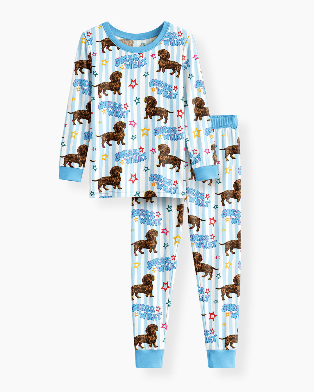 Guess What? Wiener Butt! Bamboo Two Piece Long Sleeve Pajama Set
