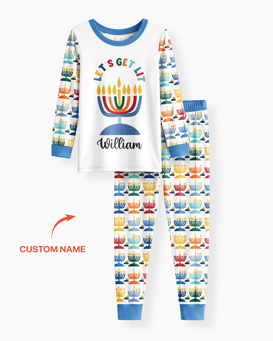 Let's Get Lit Hanukkah Bamboo Two Piece Long Sleeve Pajama Set