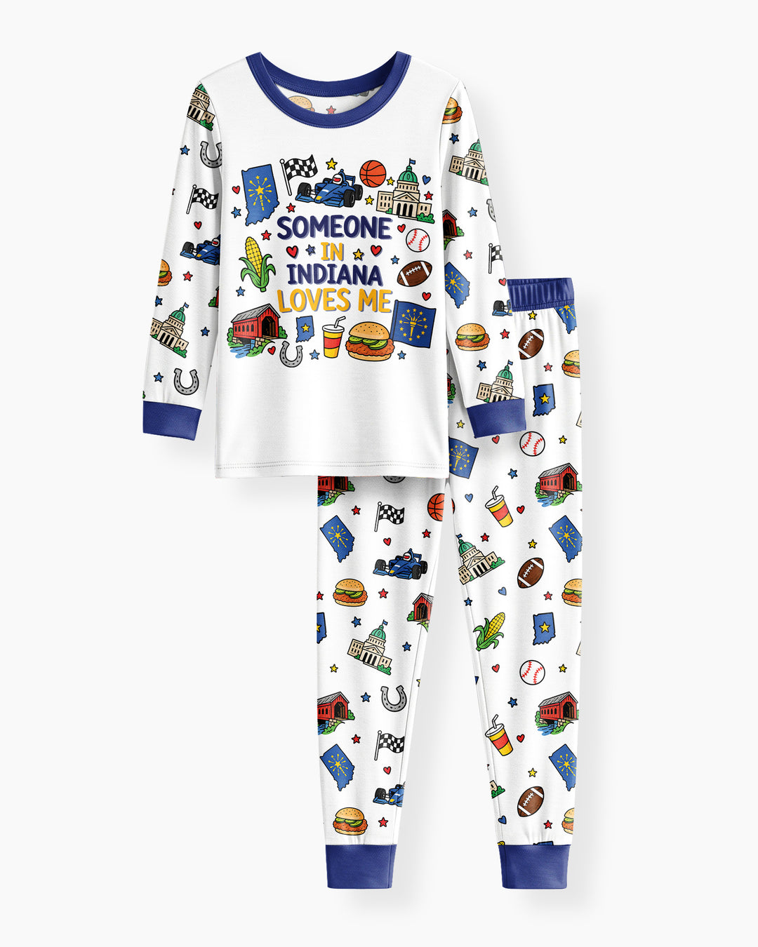 Someone in Indiana Loves Me Bamboo Two Piece Long Sleeve Pajama Set