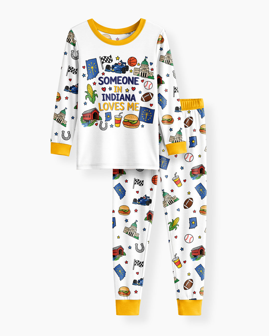 Someone in Indiana Loves Me Bamboo Two Piece Long Sleeve Pajama Set