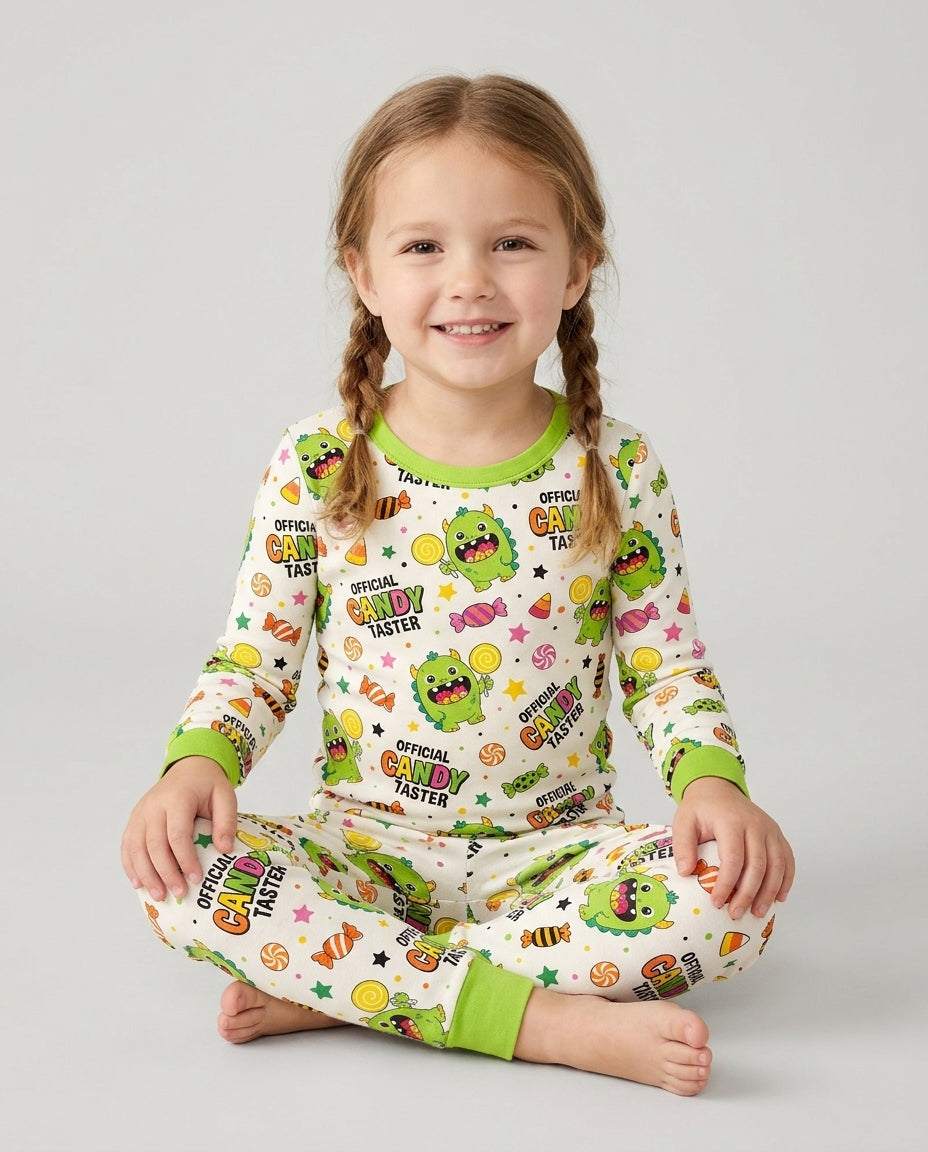 Halloween Official Candy Tester Bamboo Two Piece Long Sleeve Pajama Set