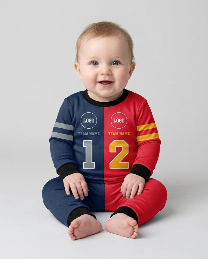 Football Rivalry Family Personalized Bamboo Two Piece Long Sleeve Pajama Set