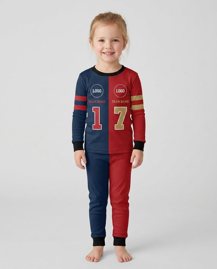 Football Rivalry Family Personalized Bamboo Two Piece Long Sleeve Pajama Set