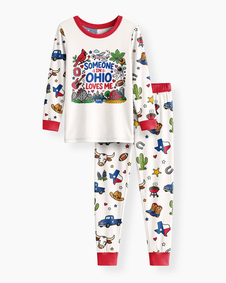 Someone in Ohio Loves Me Bamboo Two Piece Long Sleeve Pajama Set
