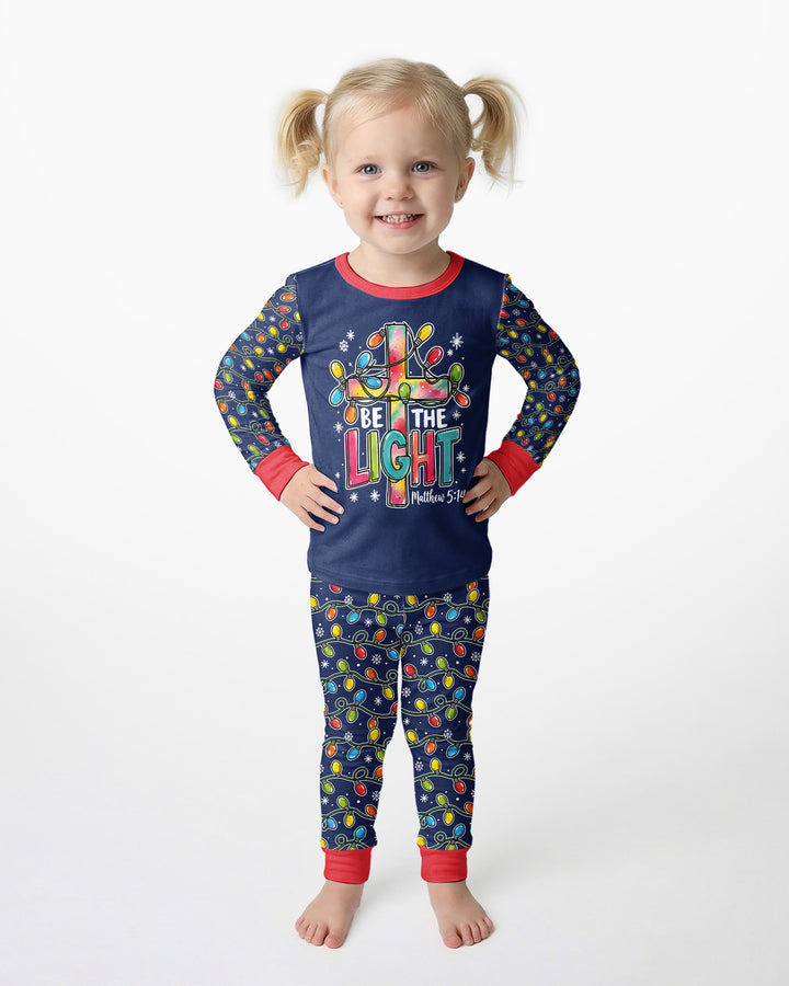 Christian Cross Be The Light Bamboo Two Piece Long Sleeve Pajama Set