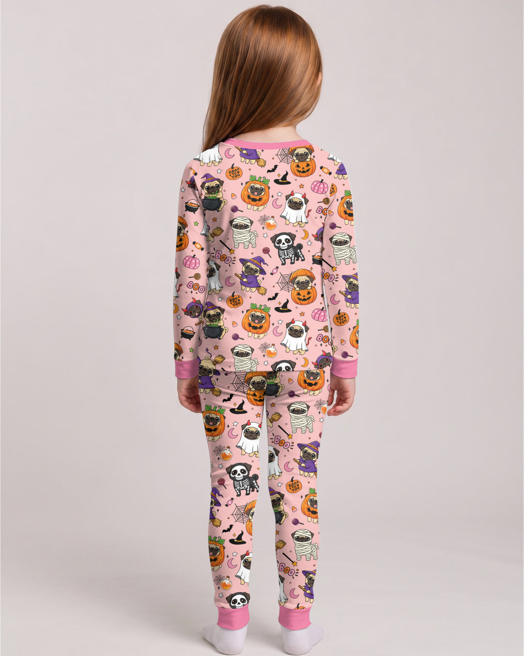 Spooky Pug Bamboo Two Piece Long Sleeve Pajama Set