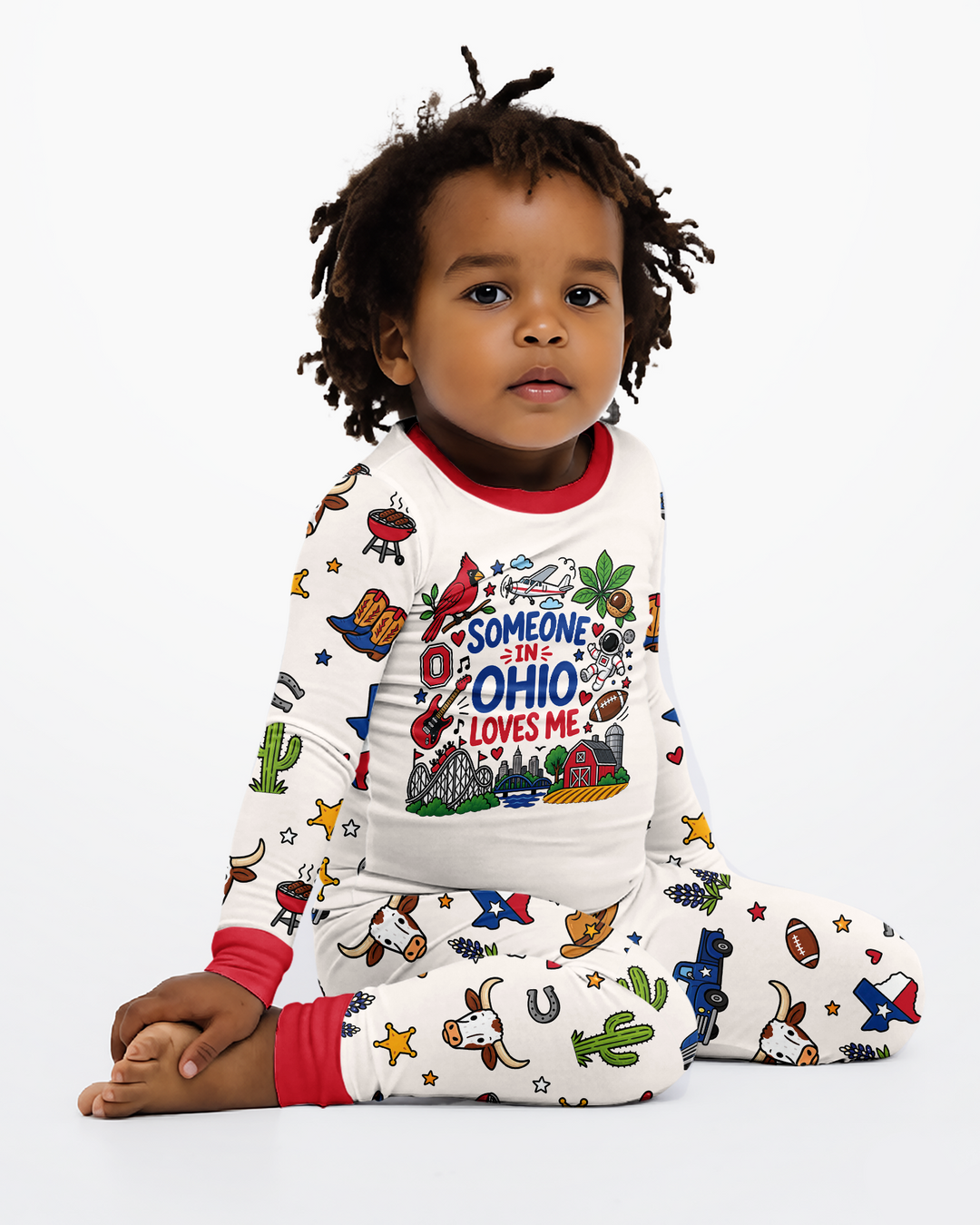Someone in Ohio Loves Me Bamboo Two Piece Long Sleeve Pajama Set