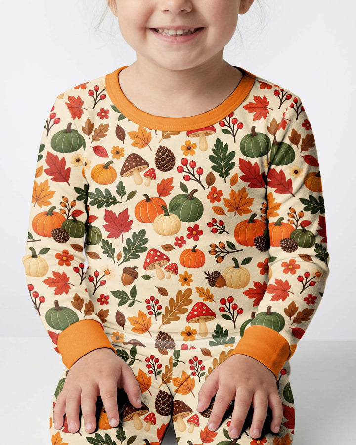 Cozy Forest Fall Bamboo Two Piece Long Sleeve Pajama Set