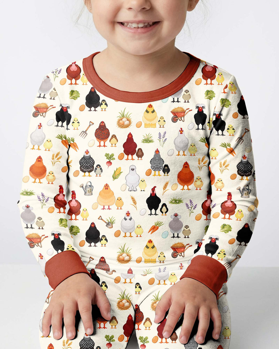 Chicks & Eggs Bamboo Two Piece Long Sleeve Pajama Set