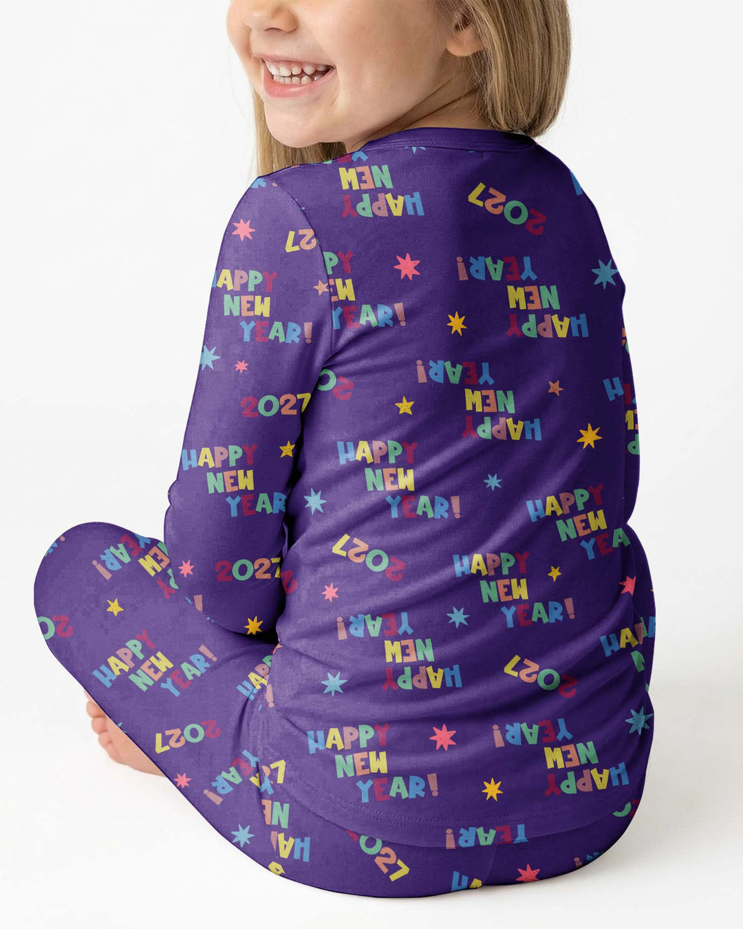 Retro Happy New Year 2027 Bamboo Two Piece Long Sleeve Pajama Set