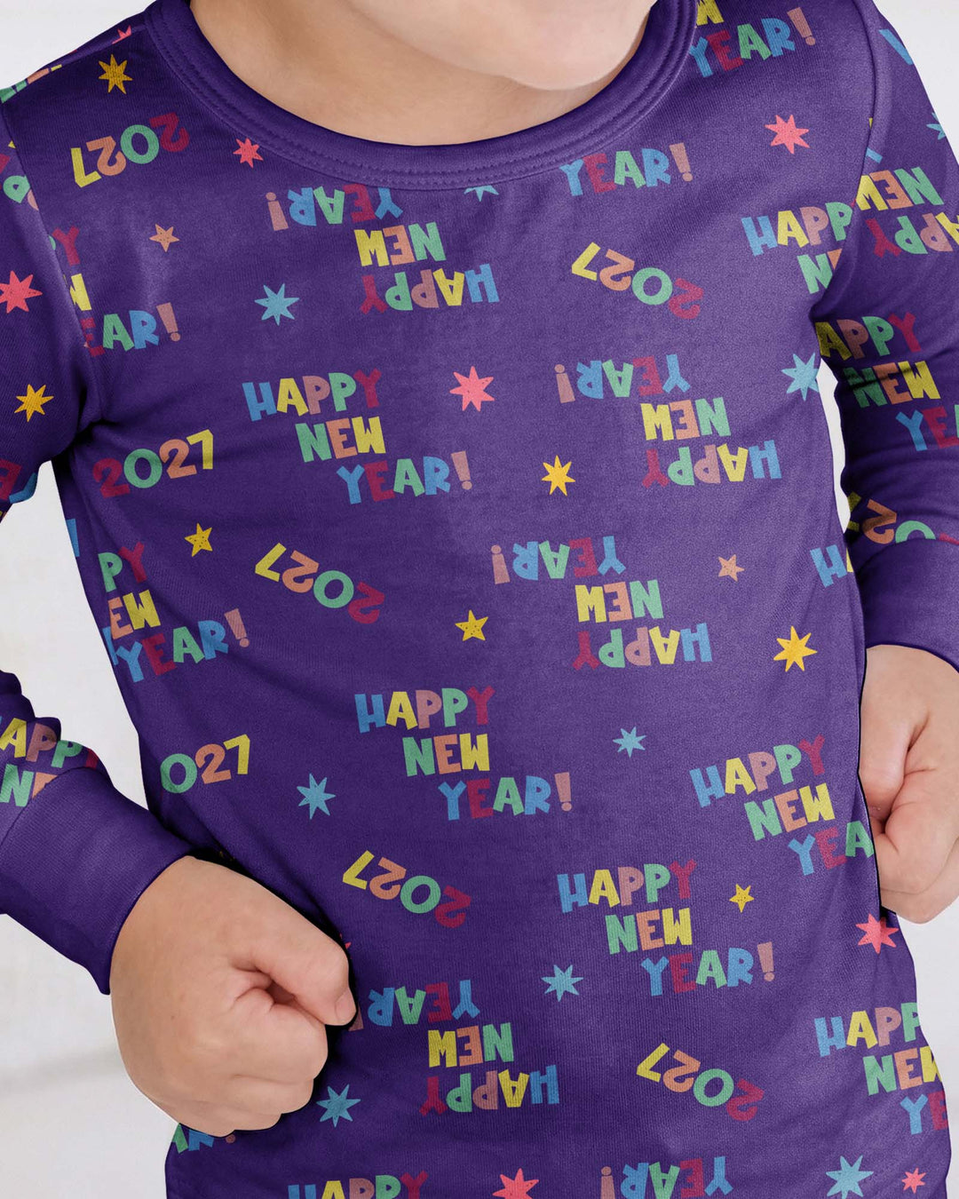 Retro Happy New Year 2027 Bamboo Two Piece Long Sleeve Pajama Set
