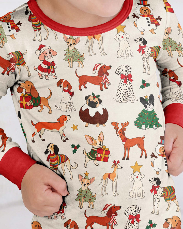 Santa Paws Parade Bamboo Two Piece Long Sleeve Pajama Set
