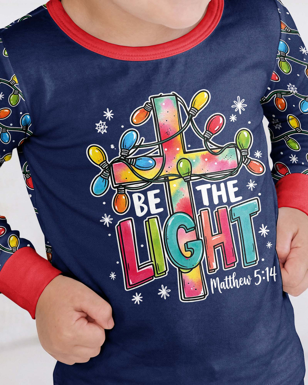 Christian Cross Be The Light Bamboo Two Piece Long Sleeve Pajama Set