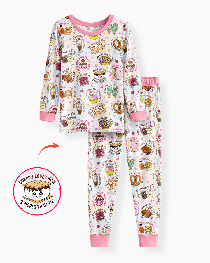 Sweet Love Puns Bamboo Two Piece Long Sleeve Pajama Set