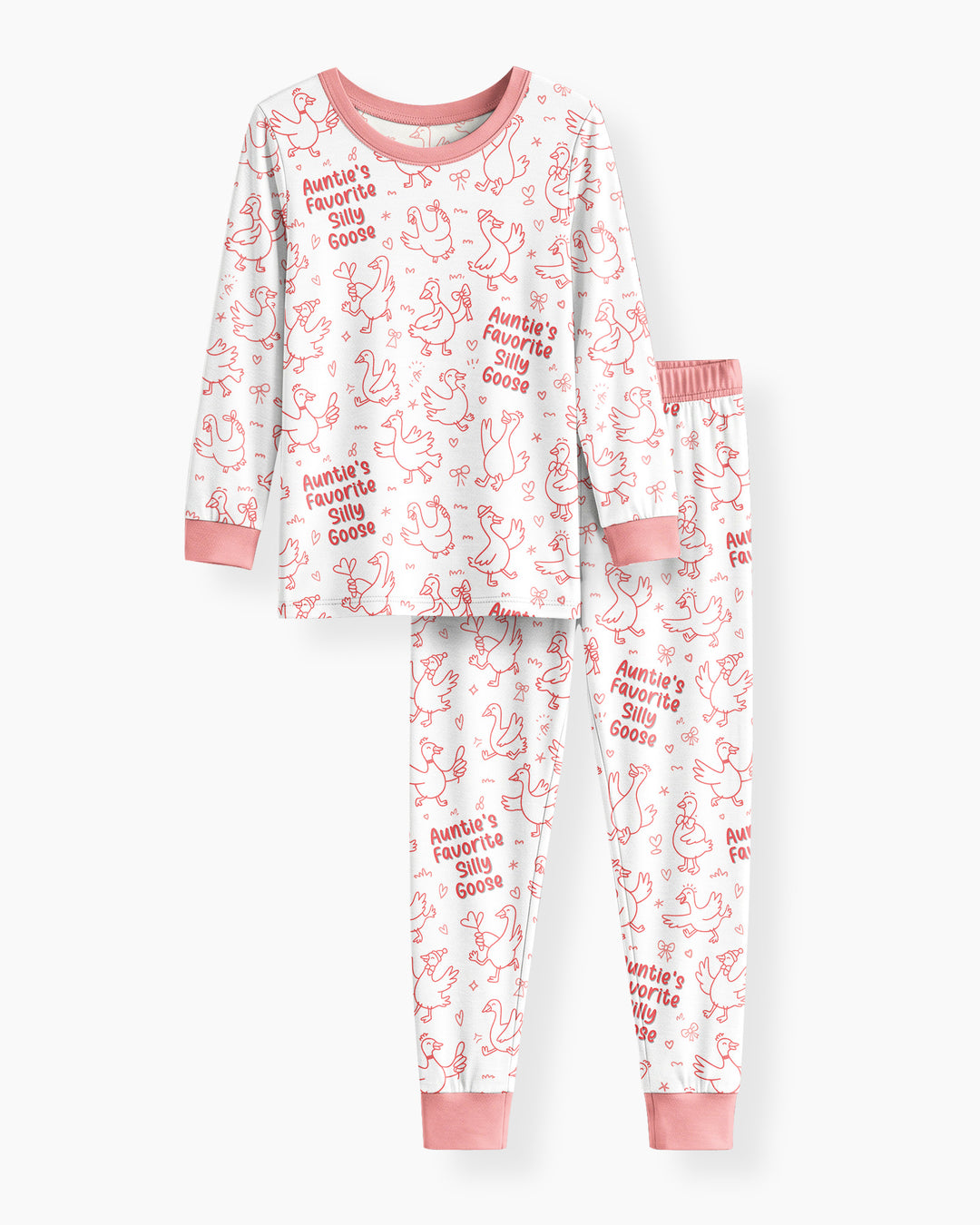Auntie's Favorite Silly Goose Bamboo Two Piece Long Sleeve Pajama Set