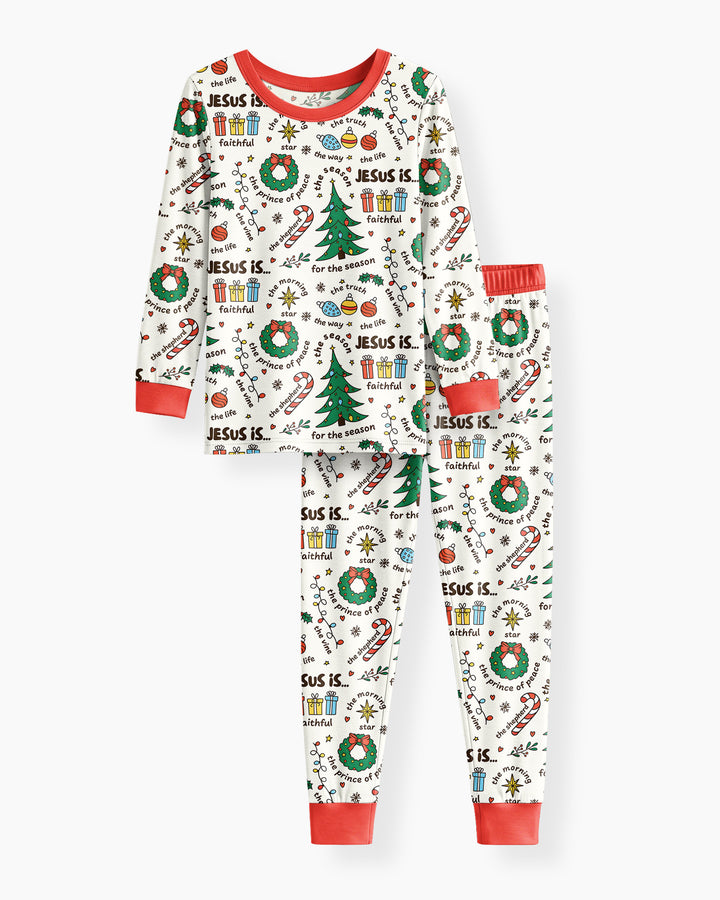 Christmas Jesus Is... Bamboo Two Piece Long Sleeve Pajama Set
