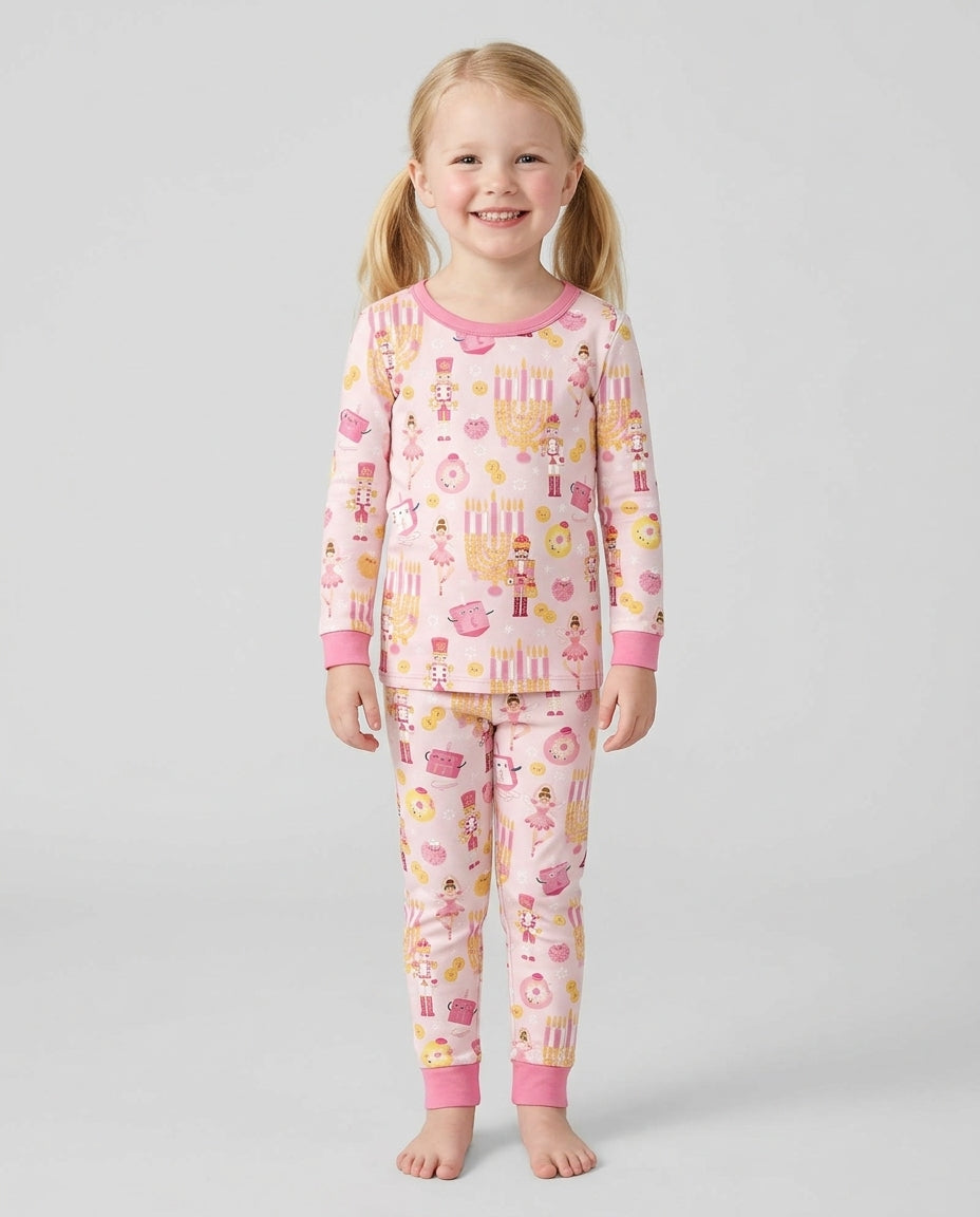 Hanukkah Nutcracker King Family Matching Bamboo Two Piece Long Sleeve Pajama Set