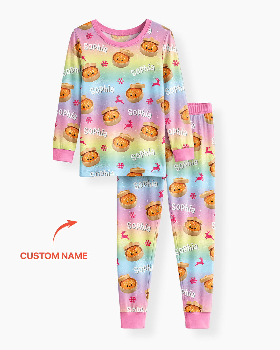 Christmas Cutie Dumpling Bamboo Two Piece Long Sleeve Pajama Set