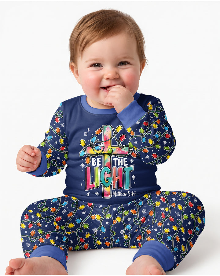 Christian Cross Be The Light Bamboo Two Piece Long Sleeve Pajama Set