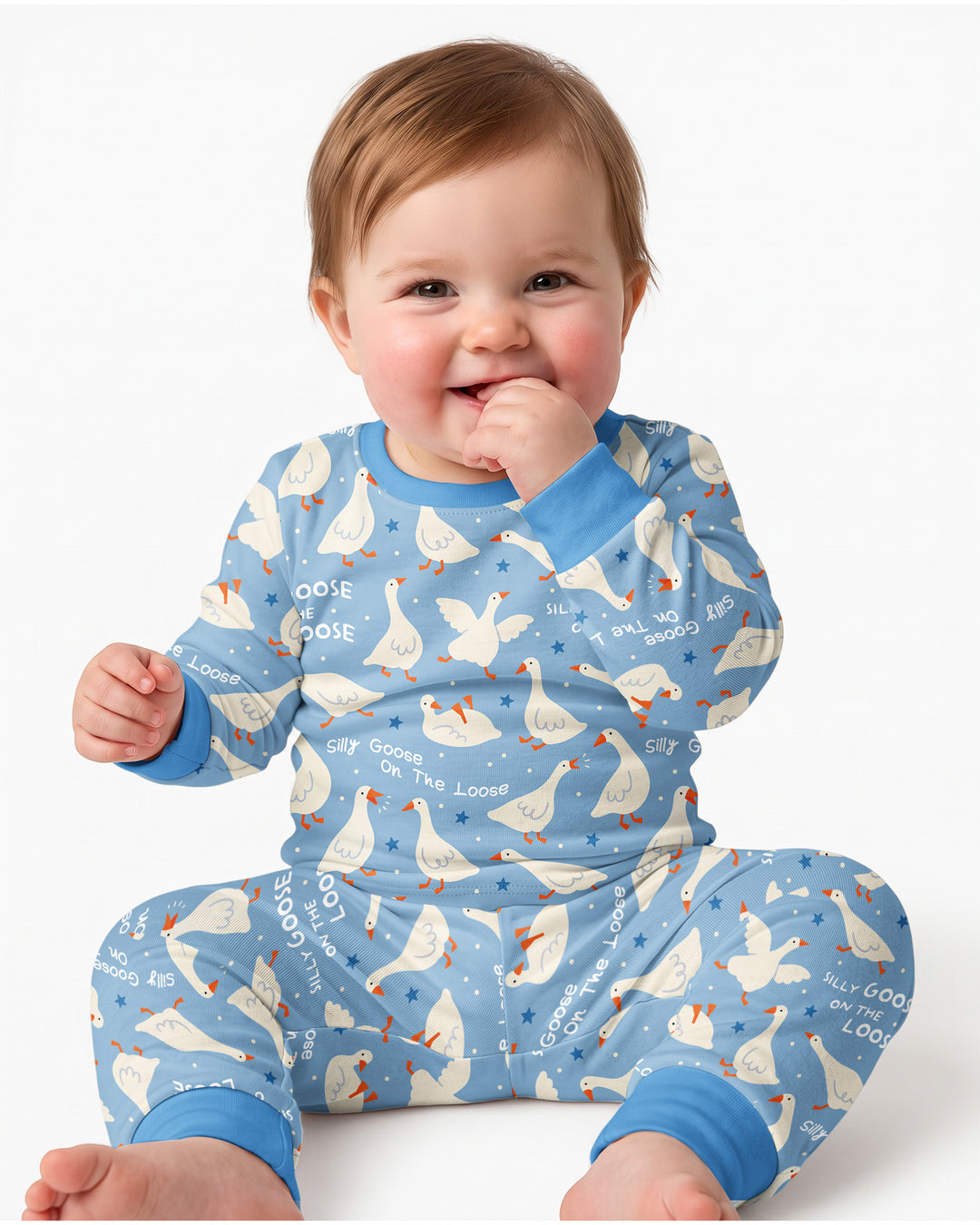 Silly Goose On The Loose Bamboo Two Piece Long Sleeve Pajama Set