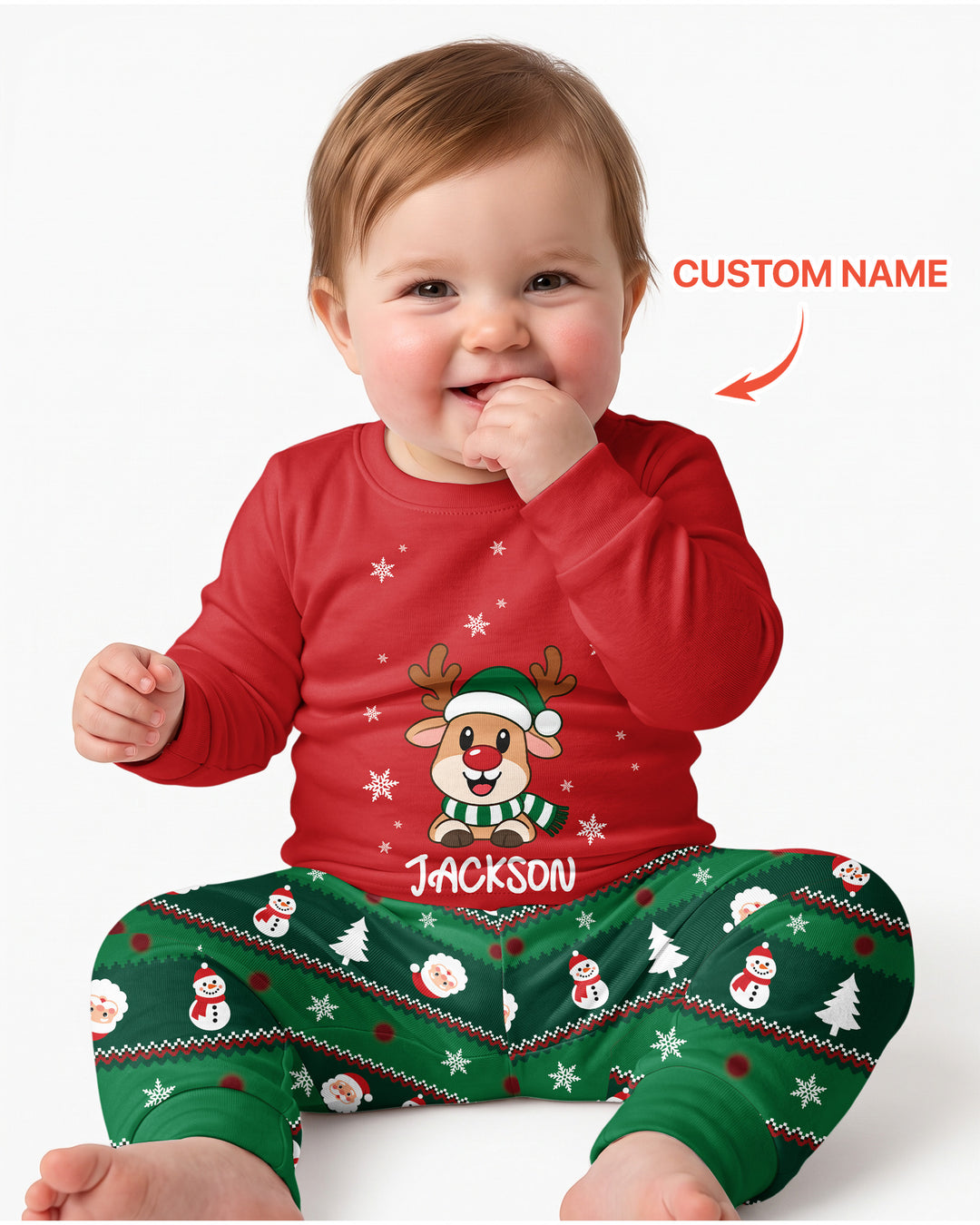 Merry Reindeer Bamboo Two Piece Long Sleeve Pajama Set