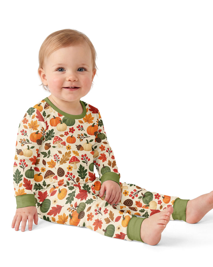 Cozy Forest Fall Bamboo Two Piece Long Sleeve Pajama Set