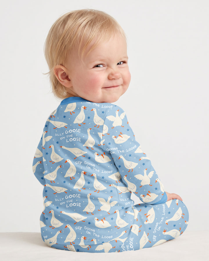 Silly Goose On The Loose Bamboo Two Piece Long Sleeve Pajama Set