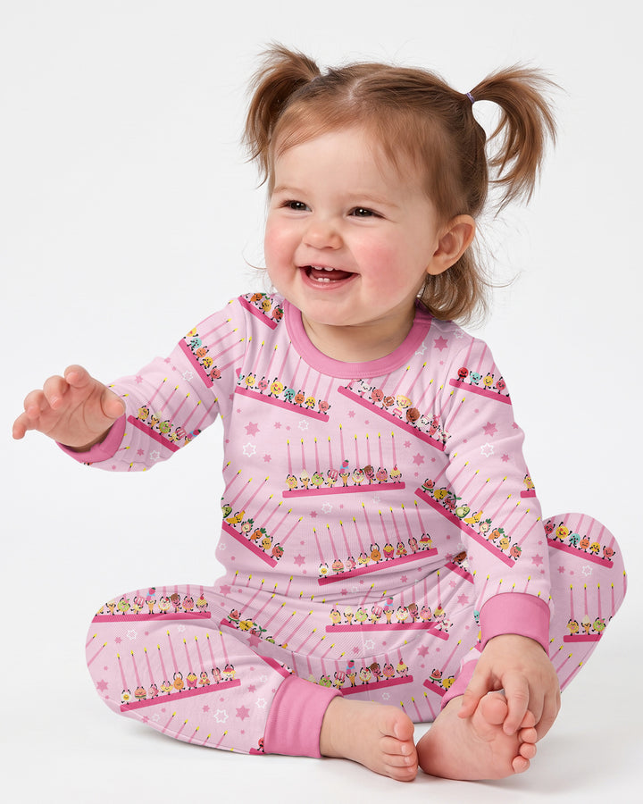Hanukkah Cozy Night Bamboo Two Piece Long Sleeve Pajama Set
