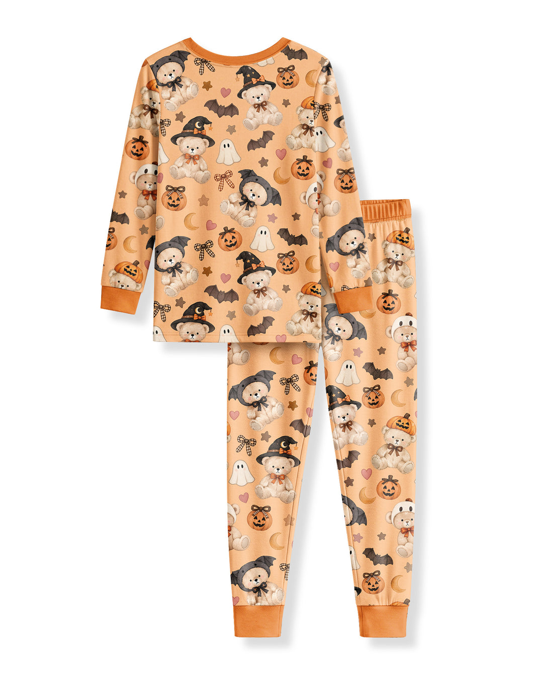 Cozy Coquette Teddy Bear Halloween Bamboo Two Piece Long Sleeve Pajama Set