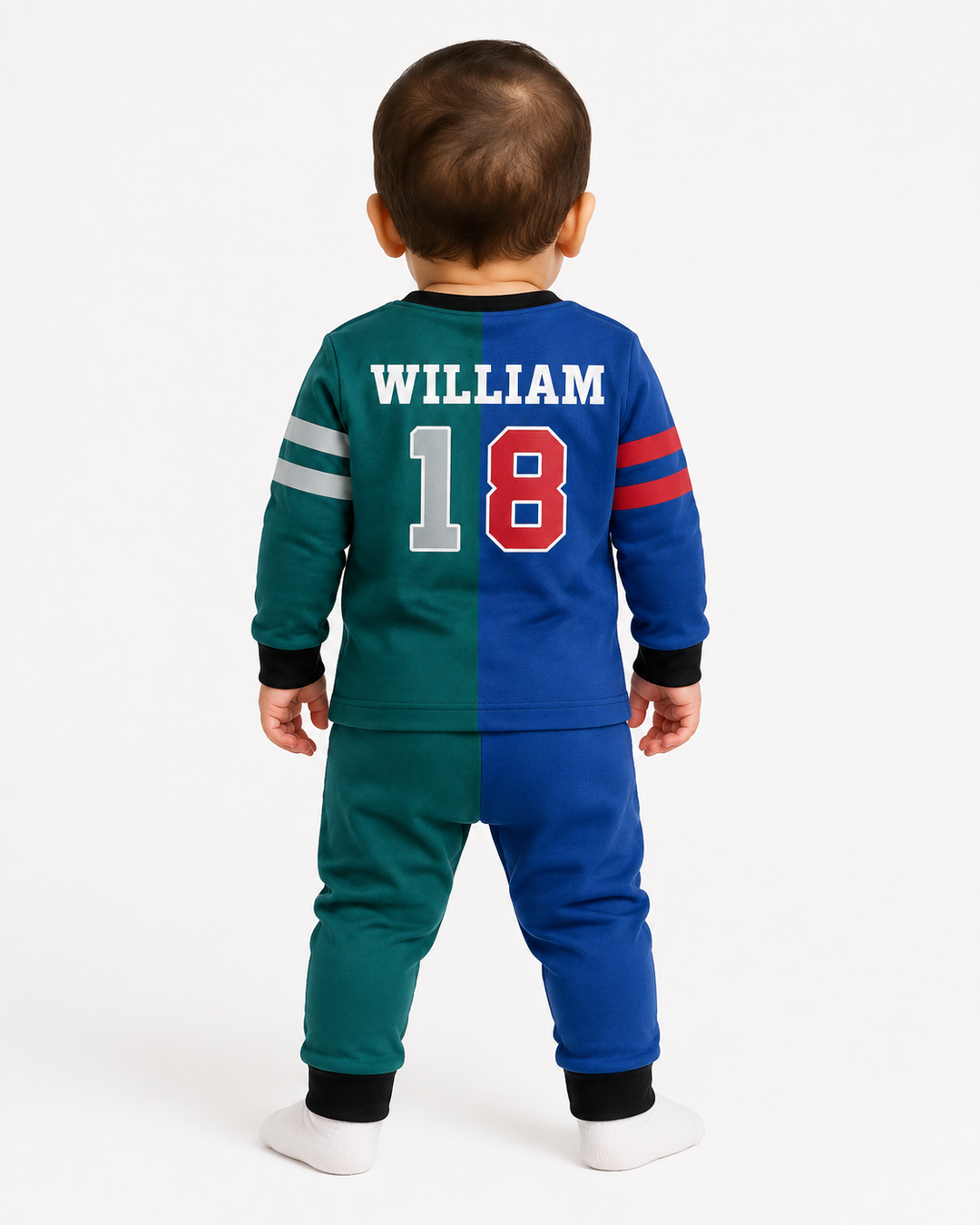 Football Rivalry Family Personalized Bamboo Two Piece Long Sleeve Pajama Set
