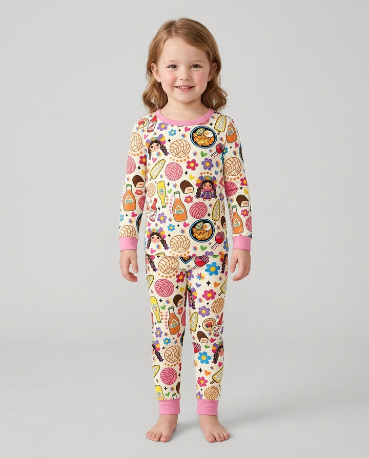 Little Mexican Fiesta Bamboo Two Piece Long Sleeve Pajama Set