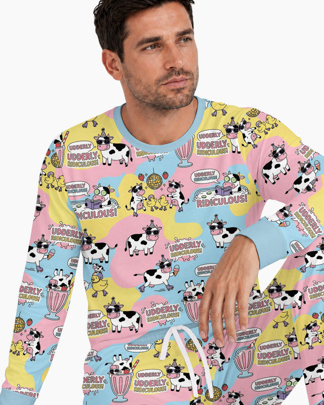 Too Ridiculous To Moo Bamboo Men Pajama Set