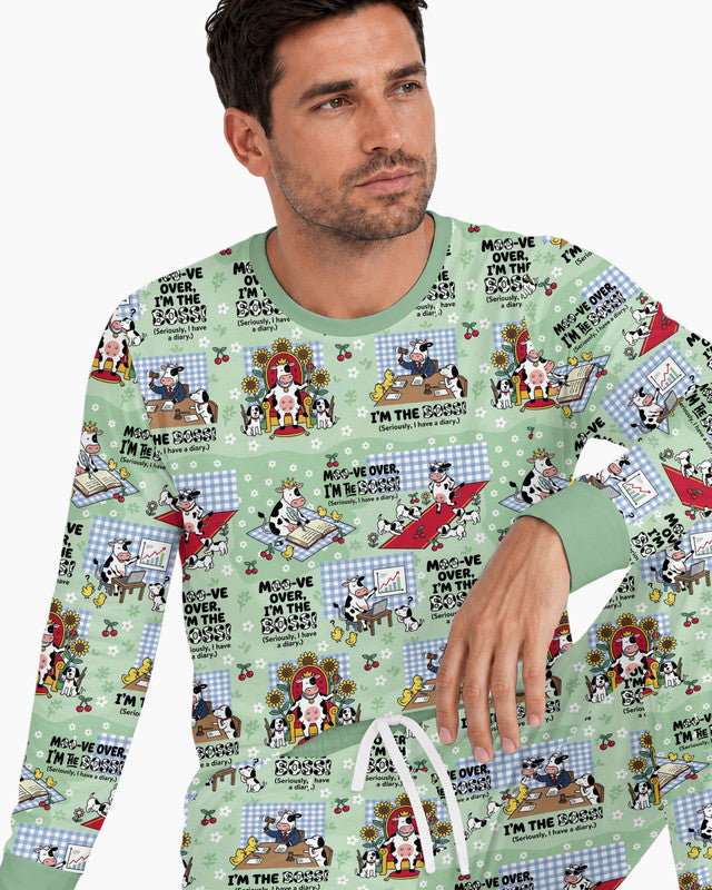 Moove Over Im The Boss Bamboo Men Pajama Set