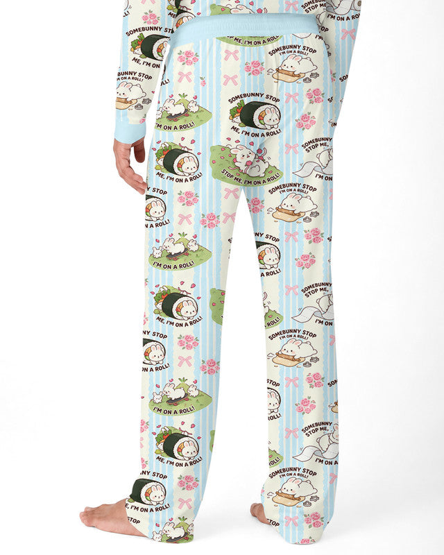 Bunny On A Roll Bamboo Men Pajama Set