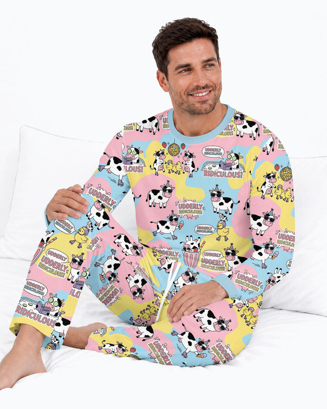Too Ridiculous To Moo Bamboo Men Pajama Set