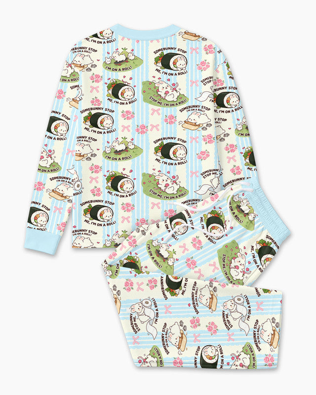 Bunny On A Roll Bamboo Men Pajama Set